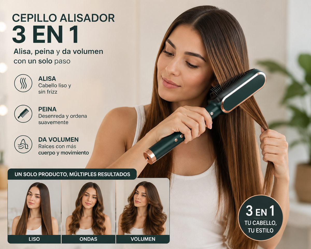 Cepillo Alisador Sleek Bivolt 3 en 1
